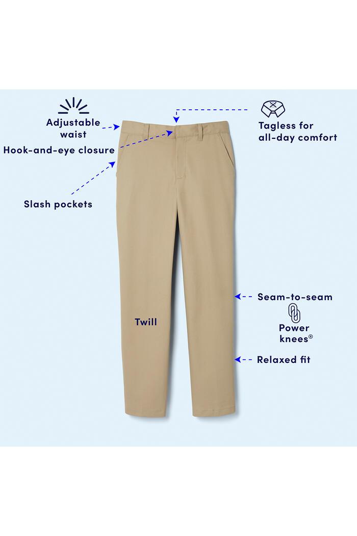 Clairbourn School - Husky Adjustable Waist Double Knee Pant