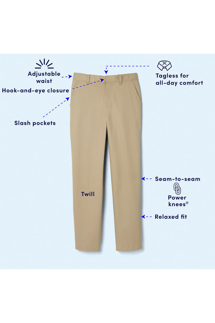 French Toast - Husky Adjustable Waist Double Knee Pant